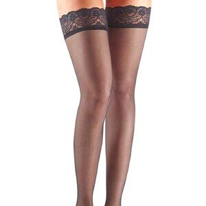 Commando Up All Night Sheer Thigh Highs - HTH06 (Black)